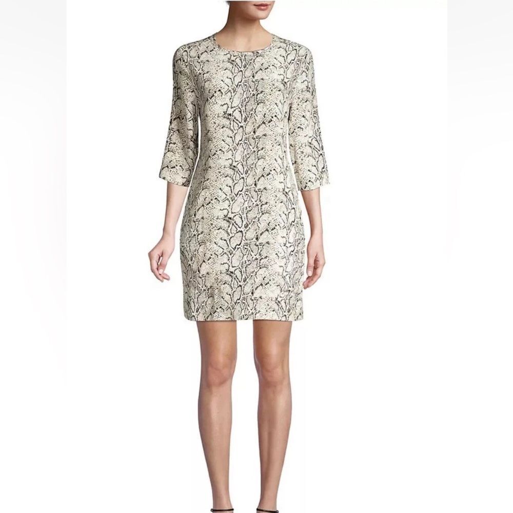 EQUIPMENT FEMME Aubrey Women's Silk Shift Mini Dress Snake Print Sz Small